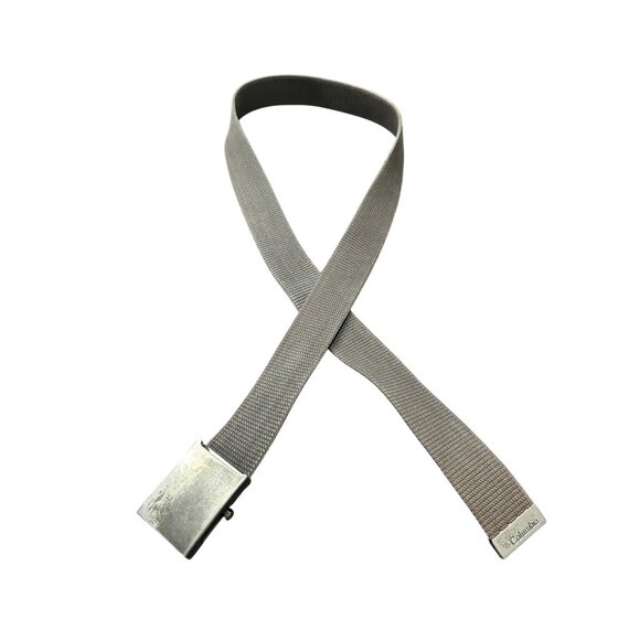 Columbia Canvas Belt Gray Silver Adjustable Fit Metal Buckle Outdoor Workwear - Picture 2 of 8
